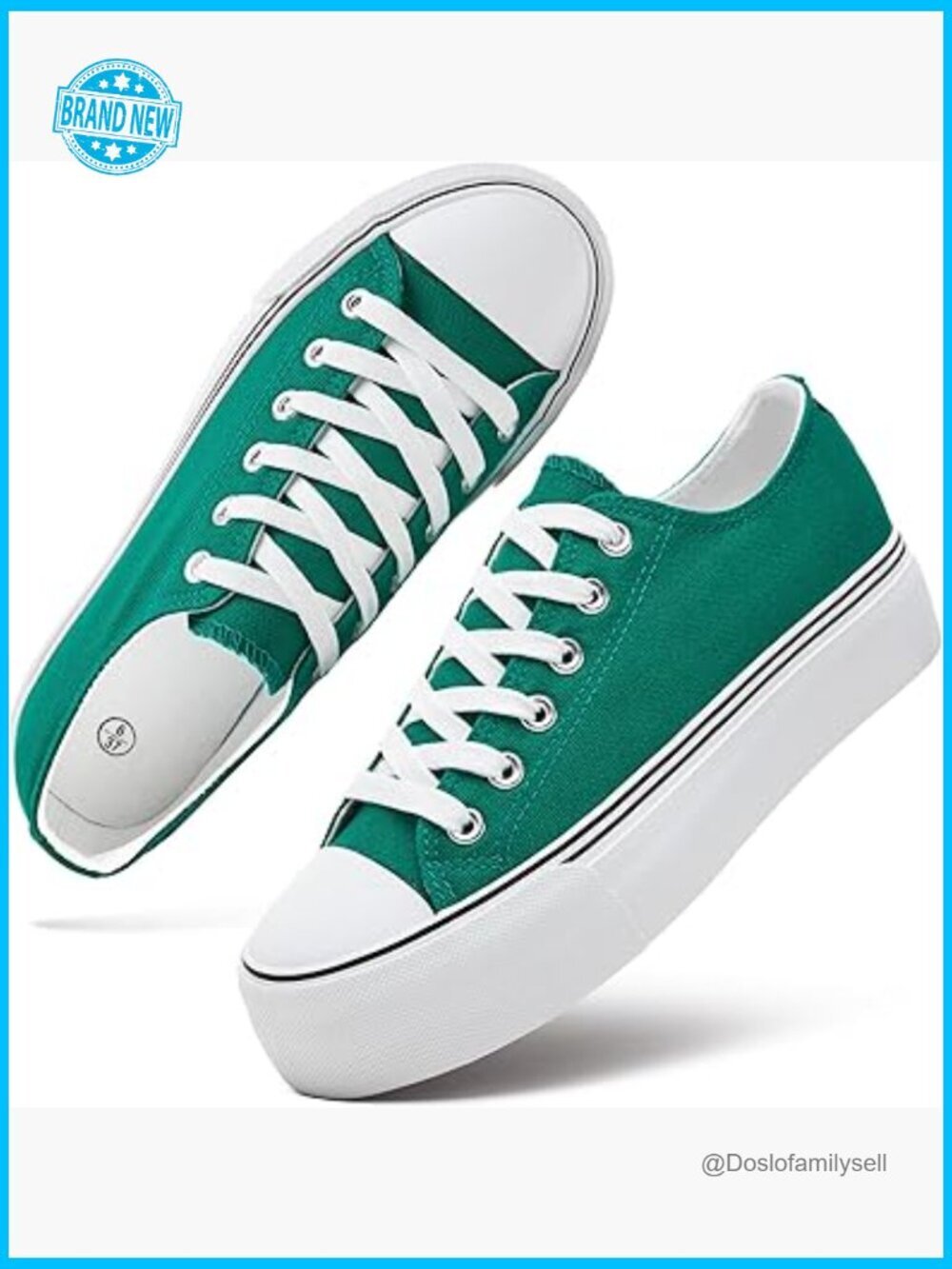 Platform Sneakers Low Top Lace Up Non Slip Thick Sole Canvas Athletic Shoes